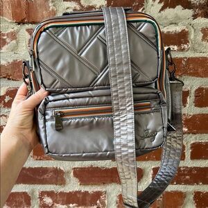 Lug Wrangler Silver Crossbody Bag
